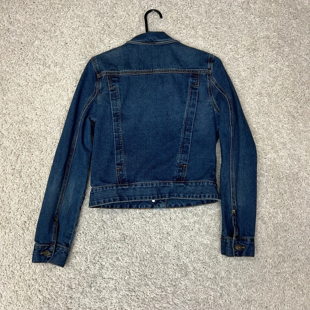 Free People Denim Jacket Womens Small Blue Jean Concert Boho Festival - Picture 6 of 8